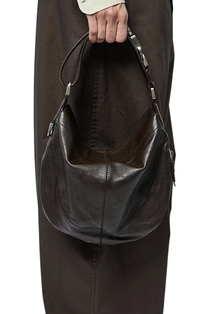 Lemaire Crescent-Shaped Suede And Calf Leather Tote Bag