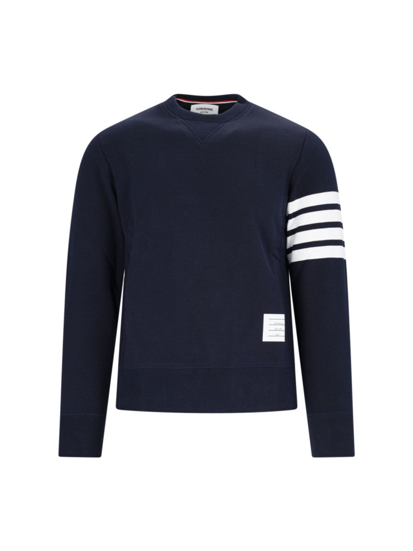 Thom Browne "4-Bar" Crew Neck Sweatshirt Blue
