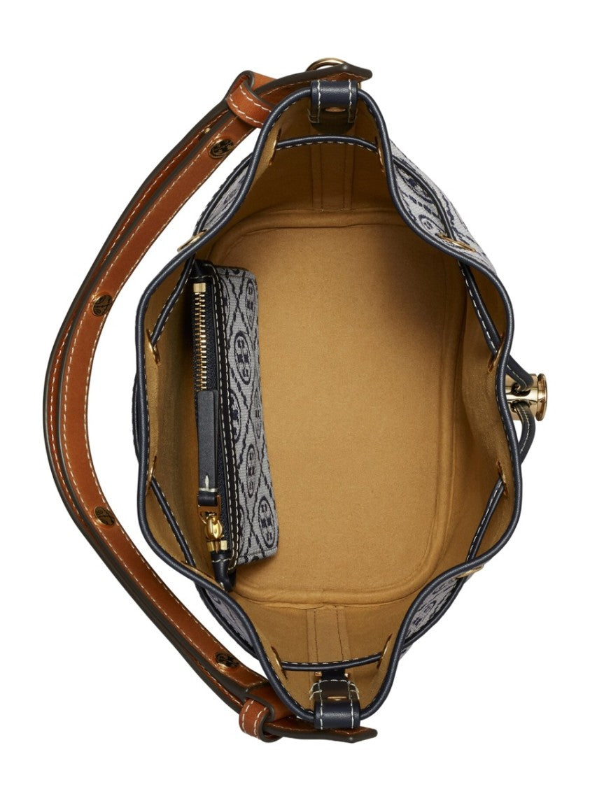 Tory Burch Bucket Bag With T-Monogram Design And Drawstring Closure