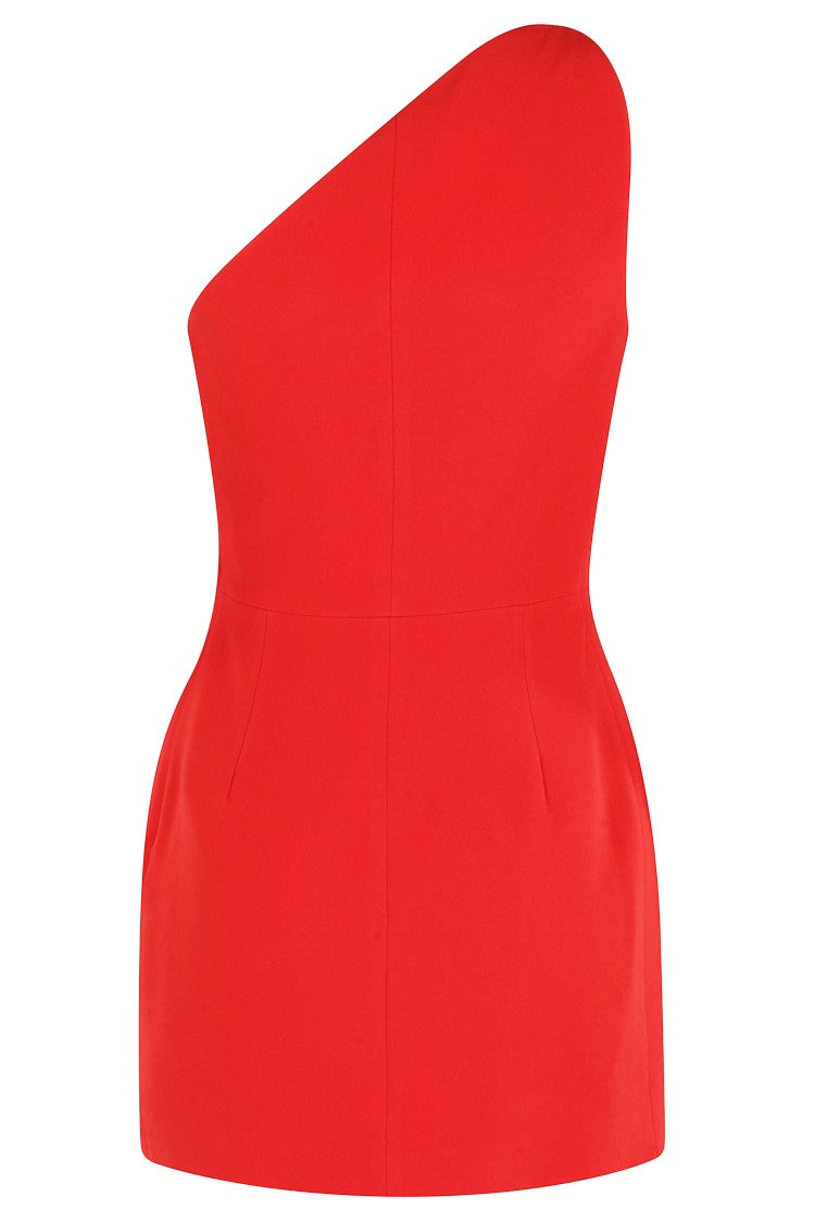 David Koma Red One-Shoulder Dress