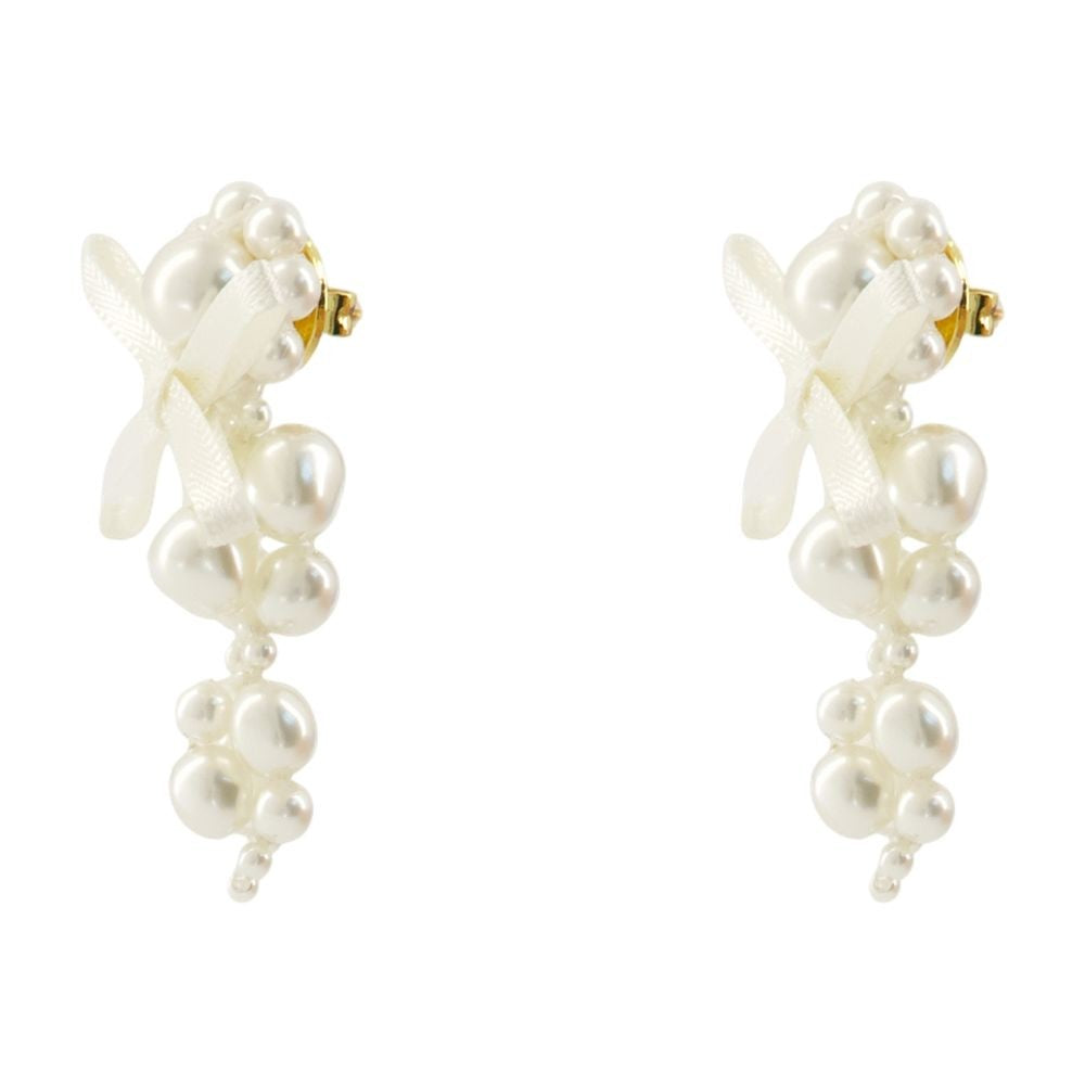Simone Rocha Petite Bow Earrings - Synthetic - White