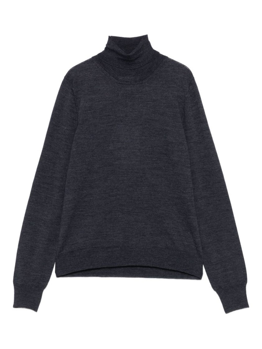 Maison Margiela High Turtleneck Dark Blue Wool Sweater