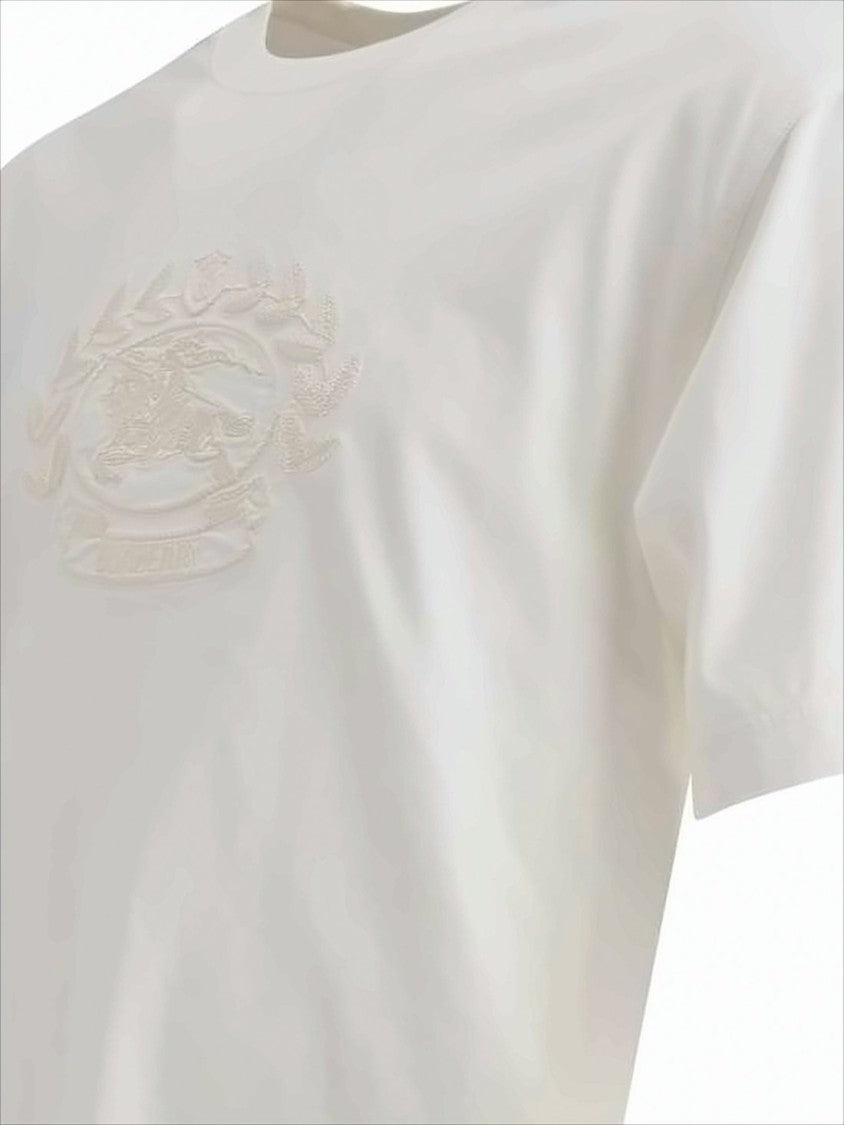 Burberry White Short-Sleeved Crew Neck T-Shirt