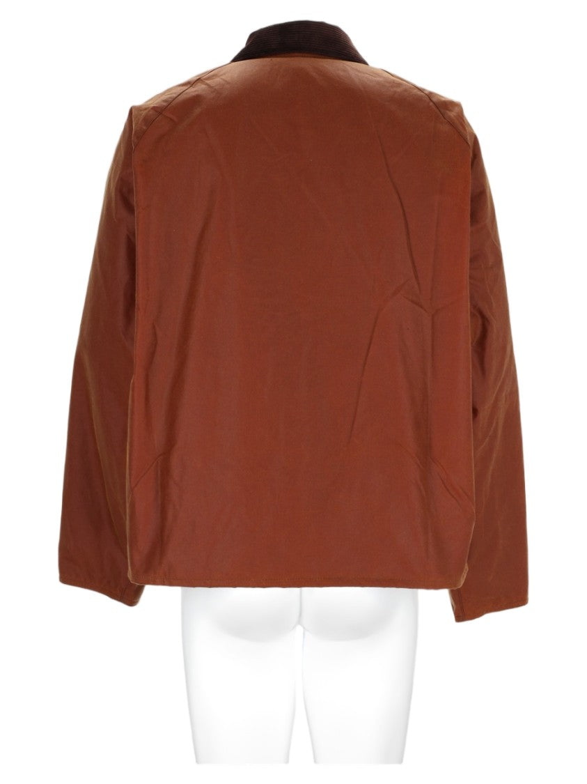 Barbour X Paul Smith Brown Corduroy Collar Waxed Cotton Jacket