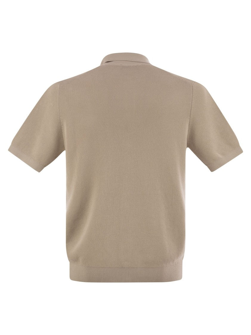 Peserico Polo Cardigan In Pure Cotton Yarn