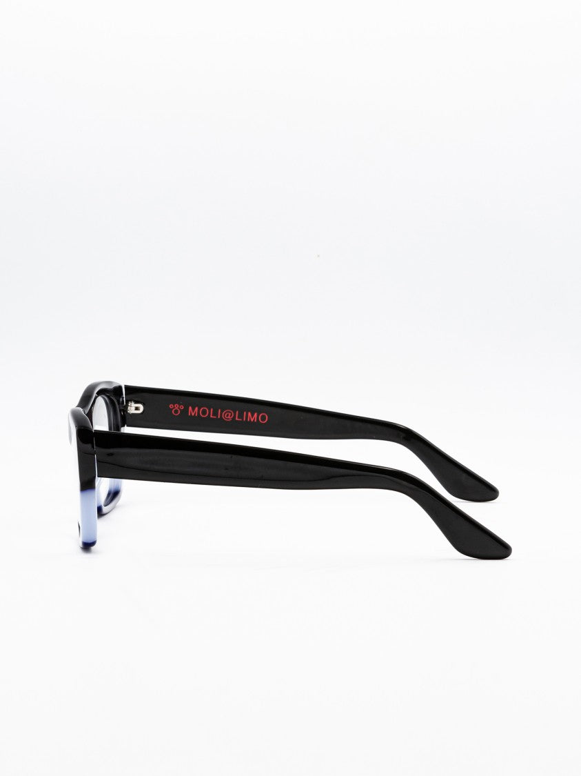Moli@Limo Chic Black Acetate Optical Frame With Subtle Blue Detail
