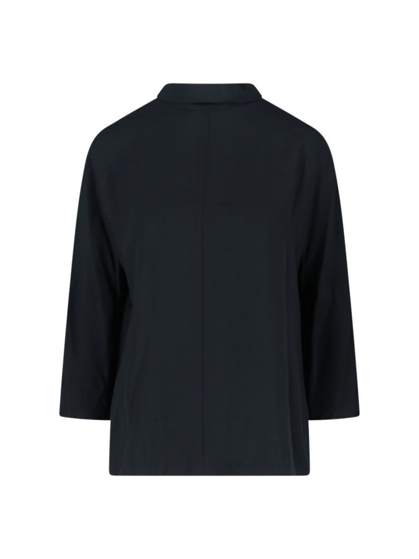 Aspesi Minimalist Black Top With Clean Silhouette