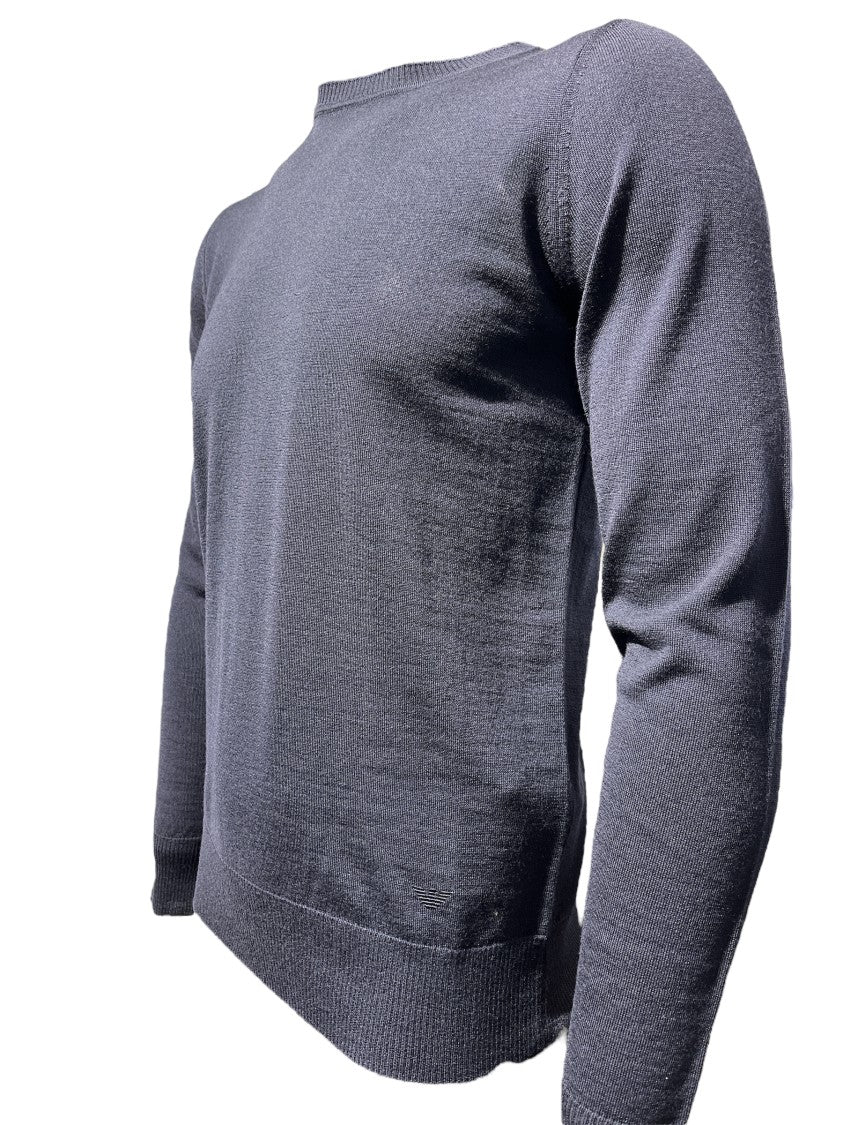 Emporio Armani Blue Virgin Wool Knitwear