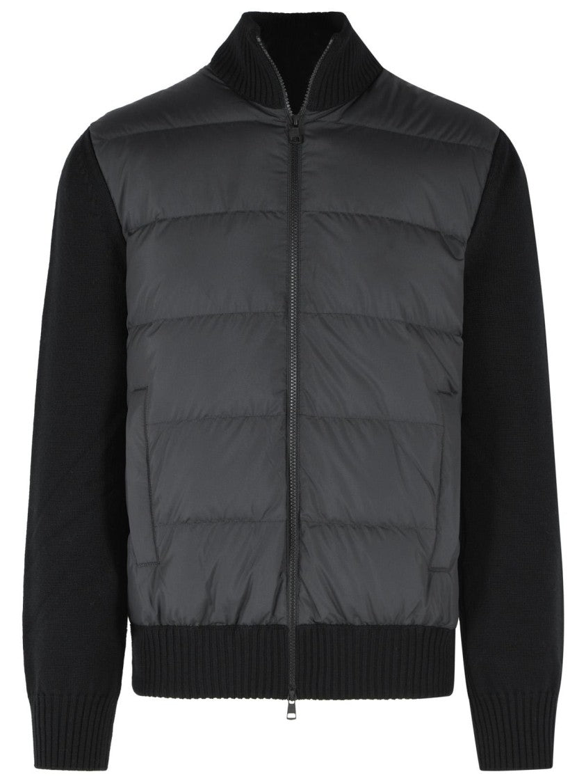 Moncler 'Tricot' Black Virgin Wool Cardigan