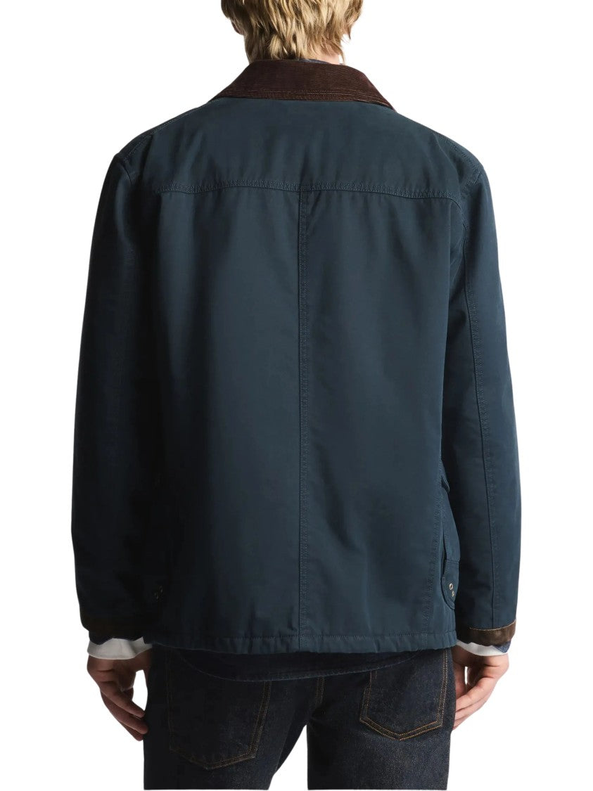 Fay Deep Blue Corduroy Collar Jacket