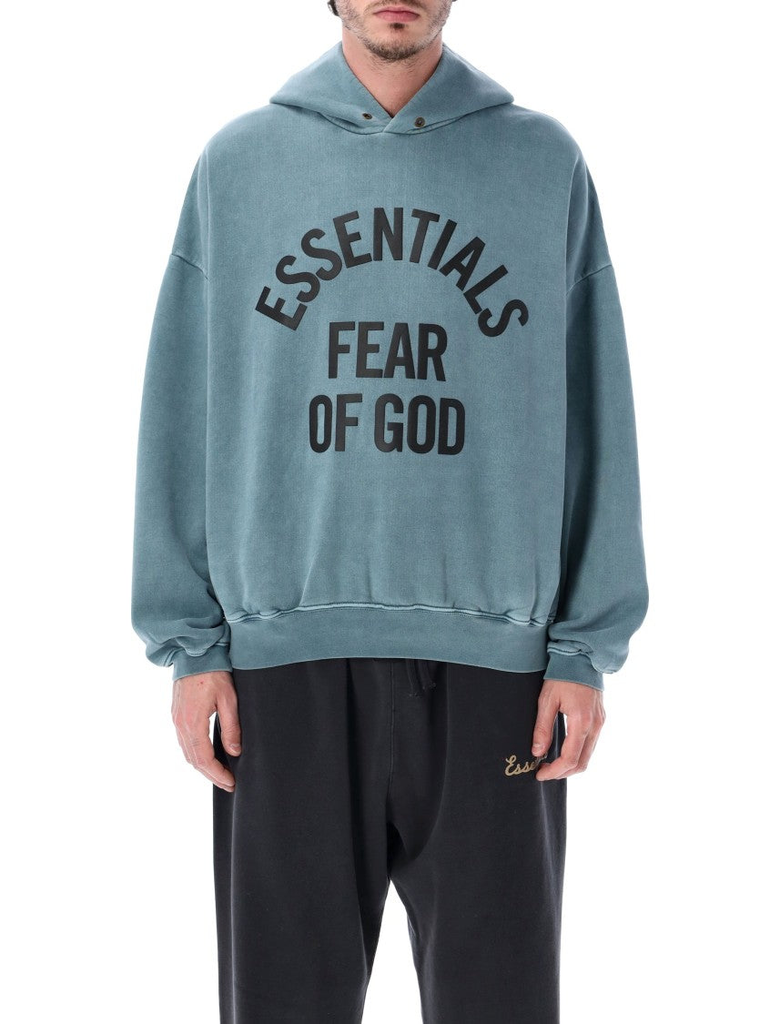 Fear Of God Campus 90S Curved Text Oversized Hoodie