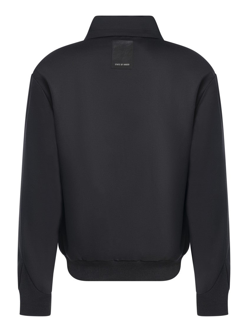 State Of Order Slightly Cropped Black Wool Blend Jacket