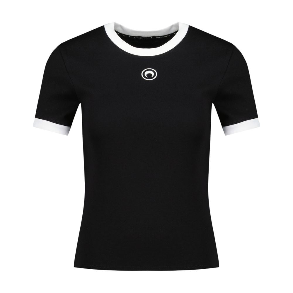 Marine Serre Moon Logo Baby Fit T-Shirt - Cotton - Black