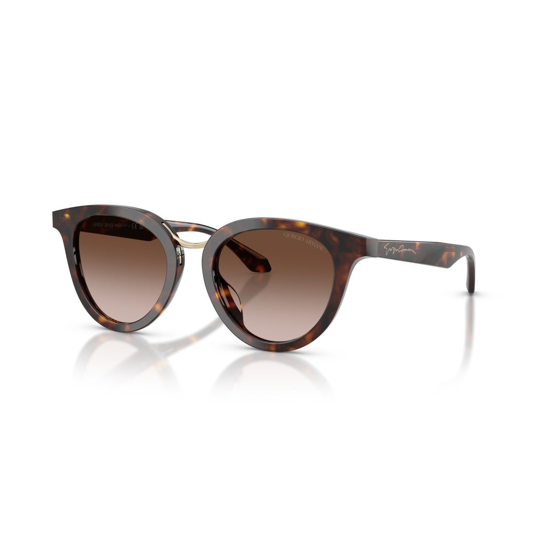 Giorgio Armani 0Ar8252u Rounded Cat-Eye Sunglasses With Tortoiseshell Acetate Frame