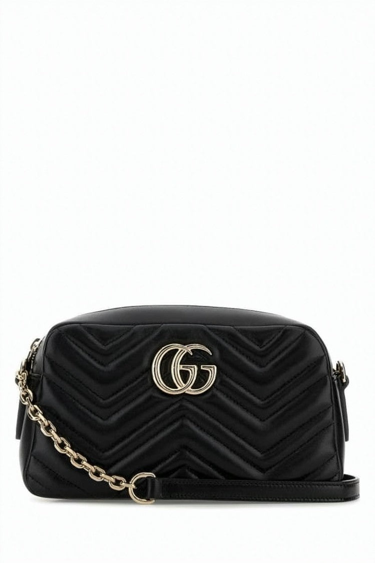 Gucci Quilted Rectangular Camera Bag With Chain-Link Strap