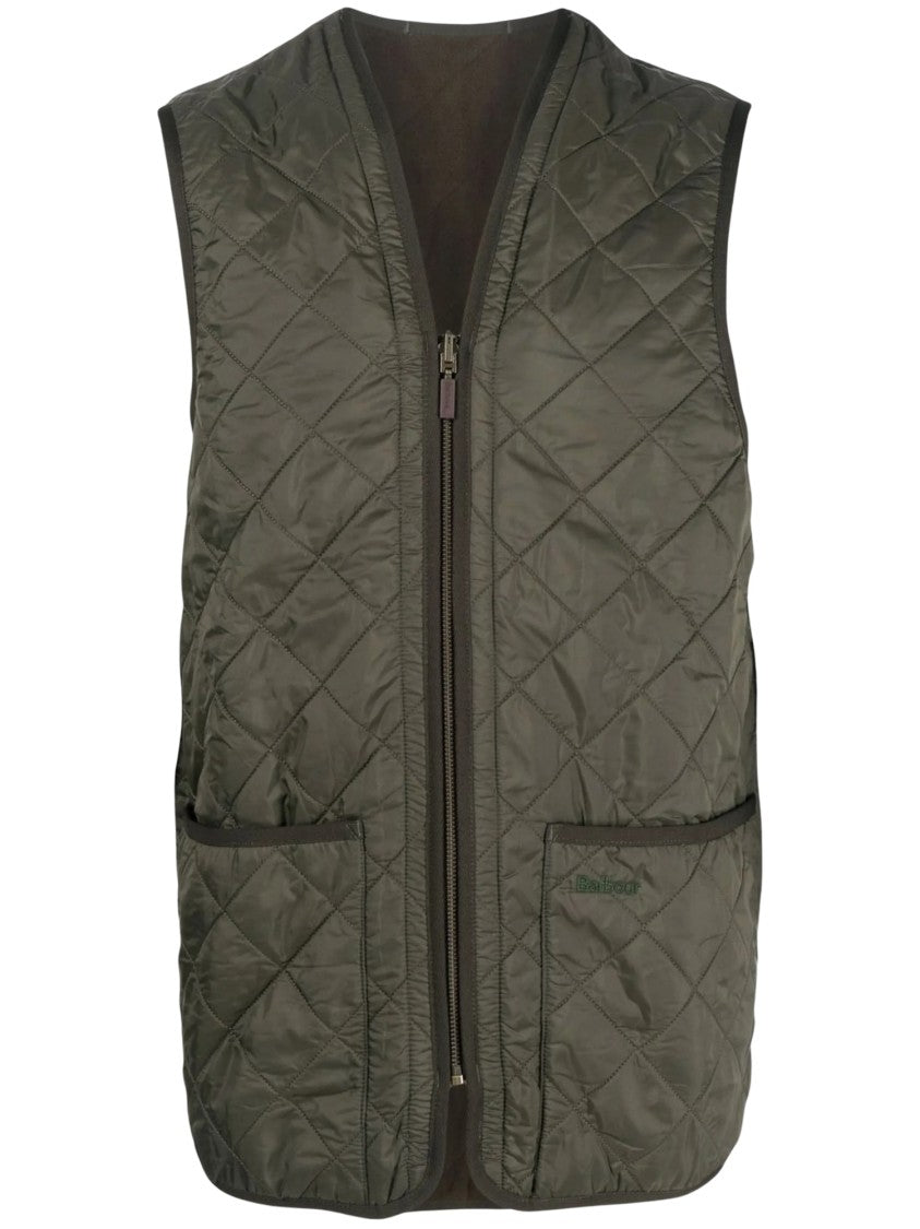 Barbour Diamond Quilted Zippered Pouch-Pocket Vest
