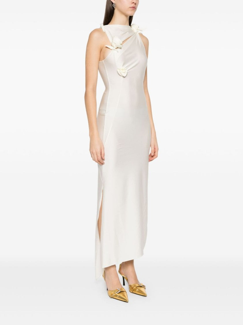 Coperni Evening Dress With Knotted Fabric Flowers