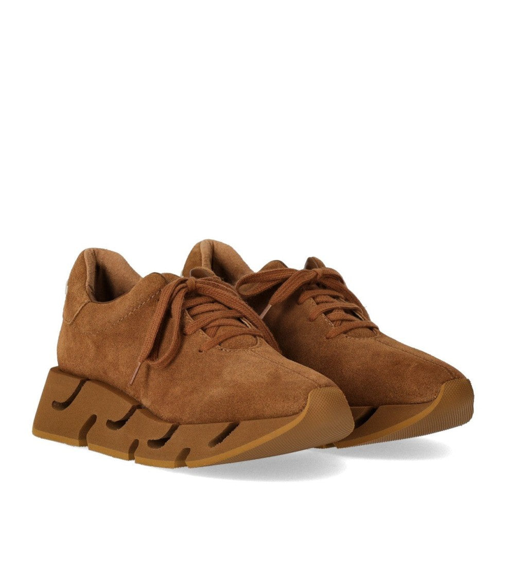 Paloma Barceló Brick Suede Pia Sneakers With Cut-Out Rubber Sole