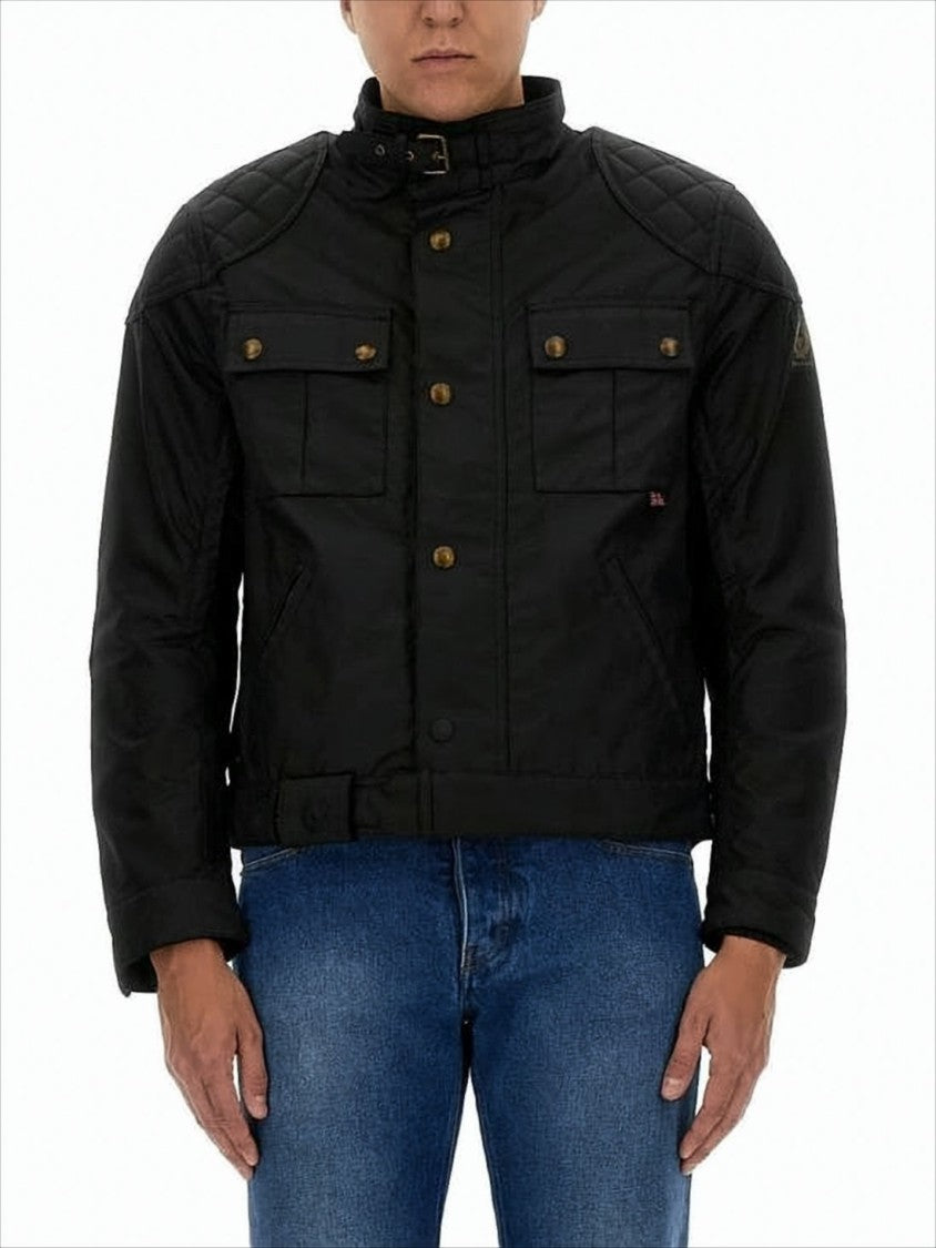 Belstaff Cropped Quilted Jacket With High Collar