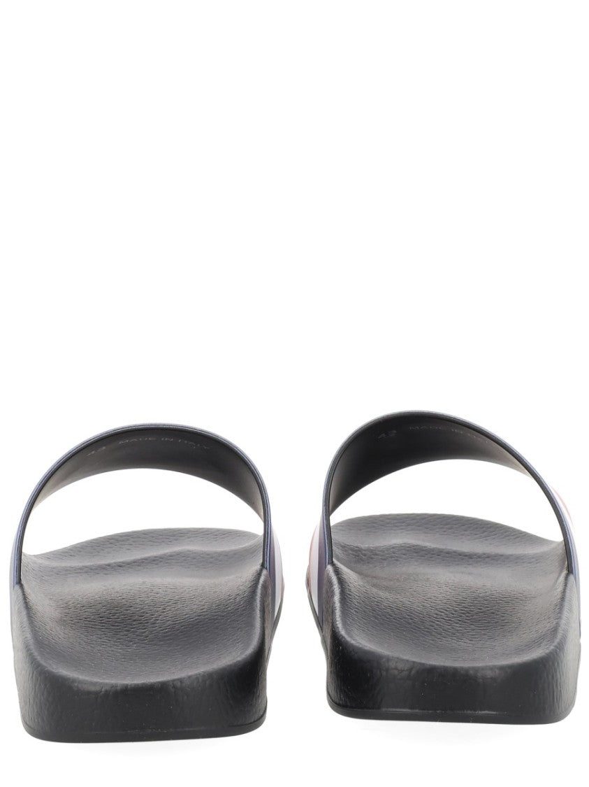 Moncler Basile Striped Elastodiene Slide Sandals