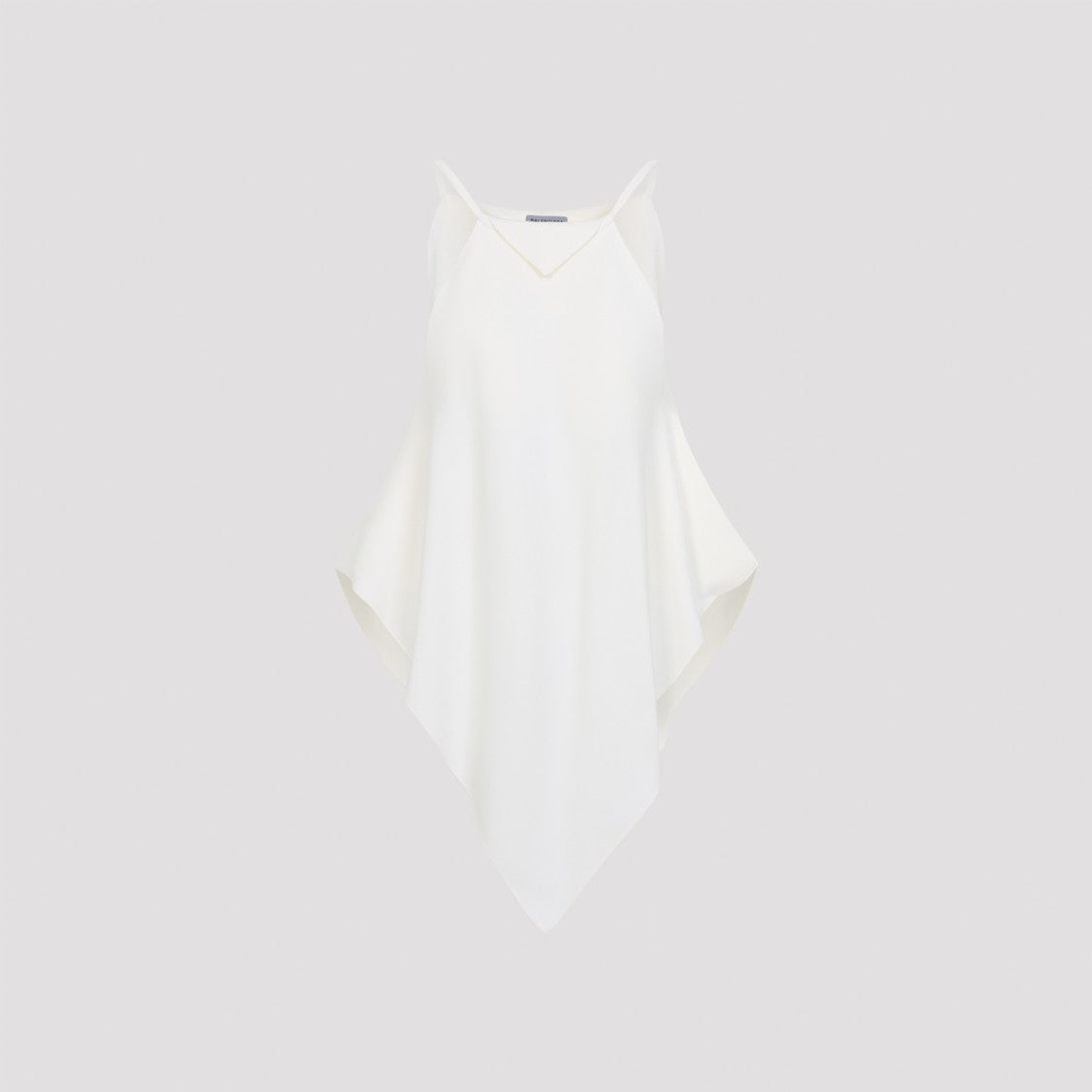 Balenciaga Sleeveless Asymmetrical Hem Top In Silk-Wool Blend