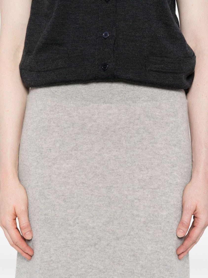 Vanisé Heathered Grey Cashmere Maxi Skirt