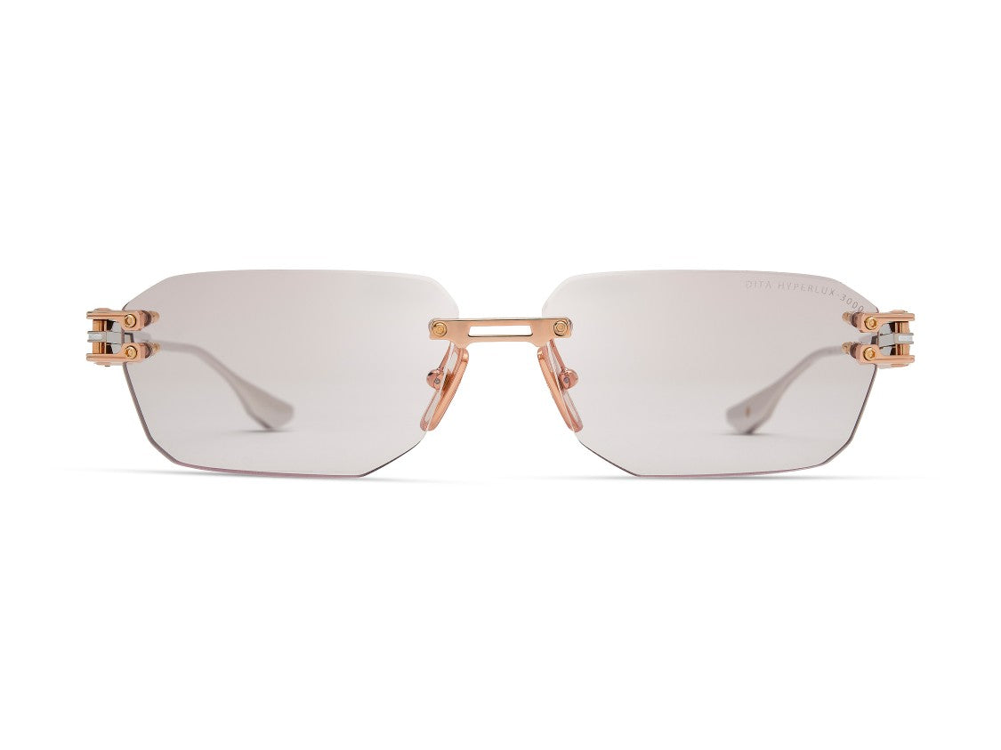 Dita Rose Gold Hyperlux-3000 Rimless Geometric Sunglasses