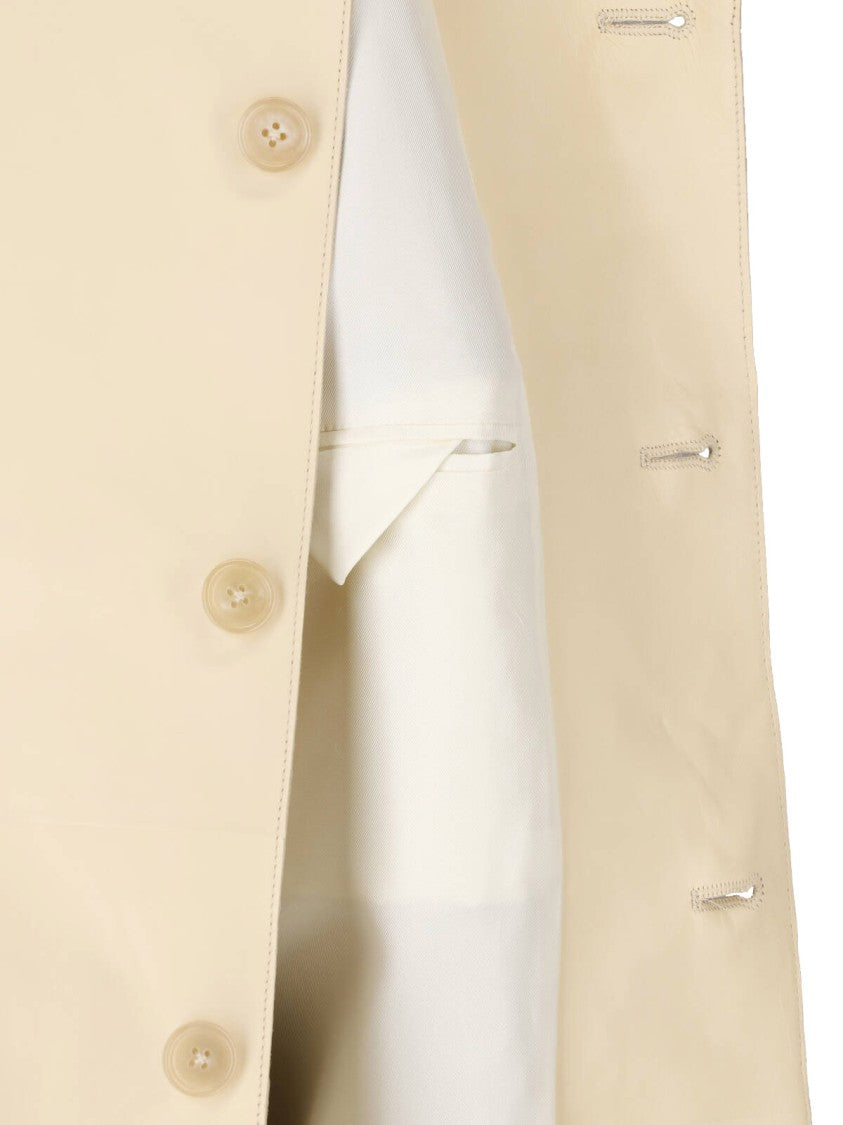 Jil Sander Cream Minimalist Boxy Classic Collar Jacket