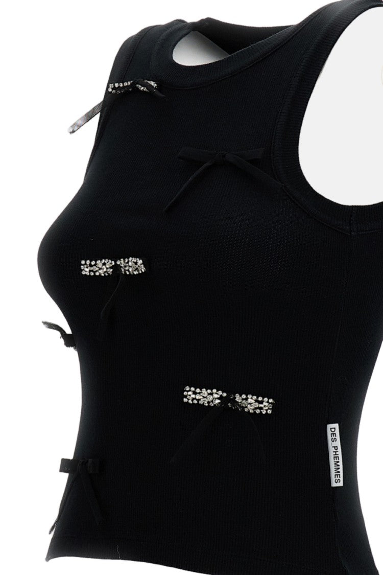 Des Phemmes Snug-Fit Black Tank Top