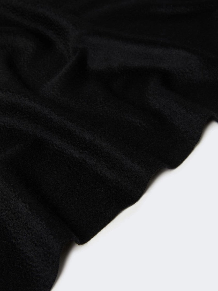 Max Mara Deep Black Baci Cashmere Fringed Scarf
