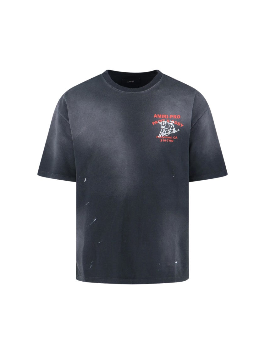 Amiri Short-Sleeve T-Shirt With Vintage Graphic And Distressed Finish