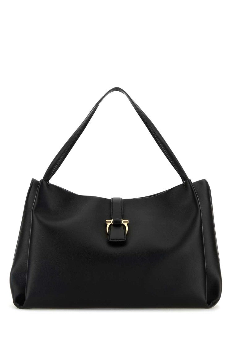 Salvatore Ferragamo Black Leather Shopping Bag