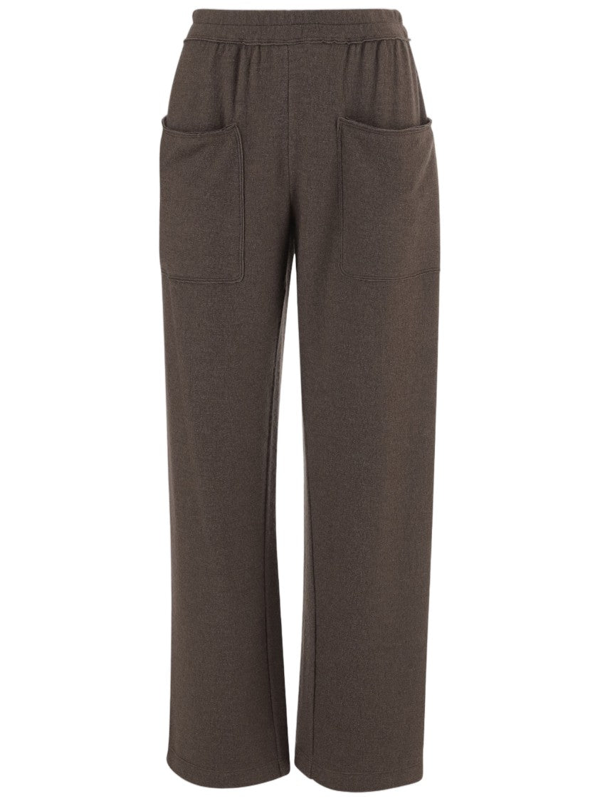 Giorgio Armani Wide-Leg Stretch Silk And Cashmere Trousers With Elastic Waistband
