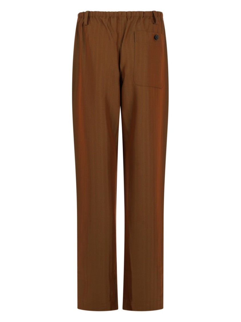 Dries Van Noten Penny Long Vertical Lines Straight Pants