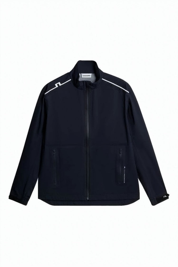 J Lindeberg Sleek Black Casual Jacket With High Collar
