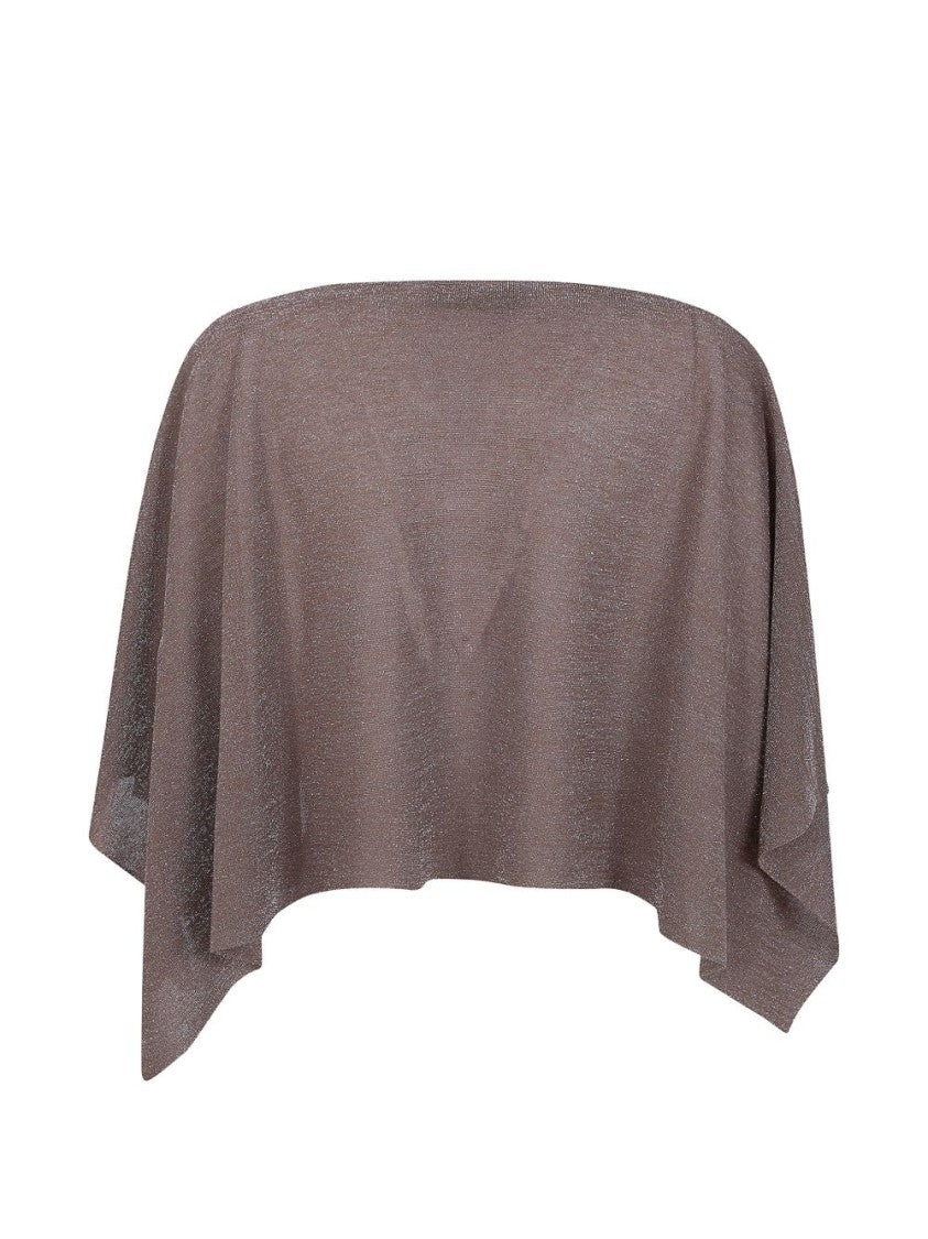 D. Exterior Asymmetric Hem Boat Neck Jacket With Lurex Embellishment