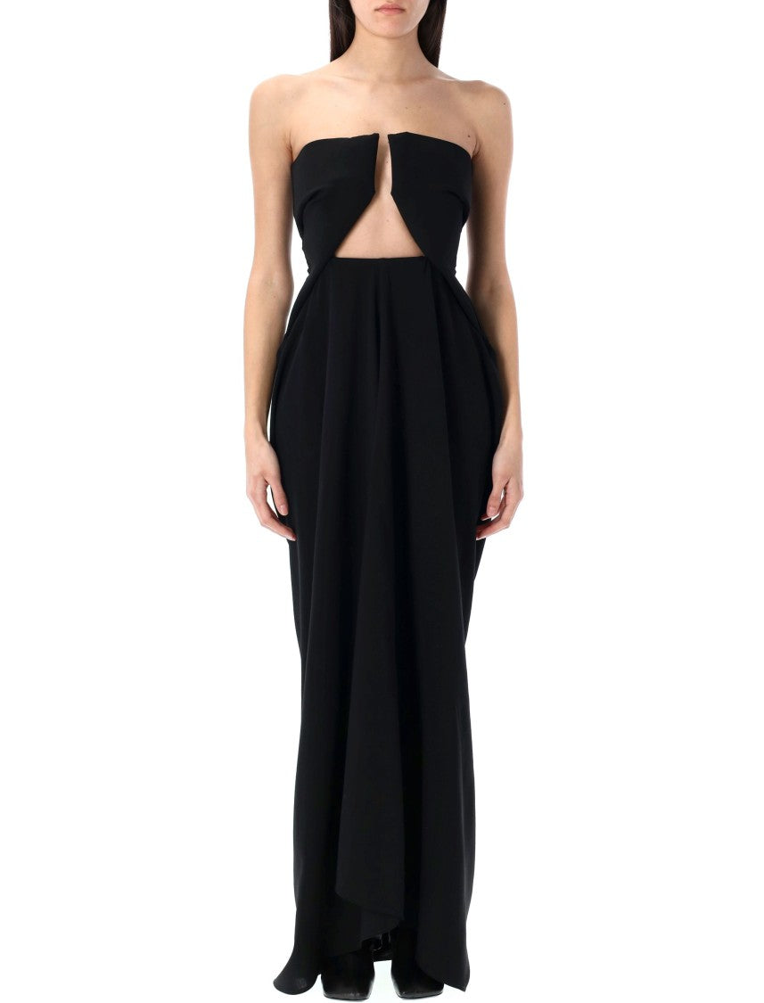 Rick Owens Amphora Prong Gown With Structured Bodice