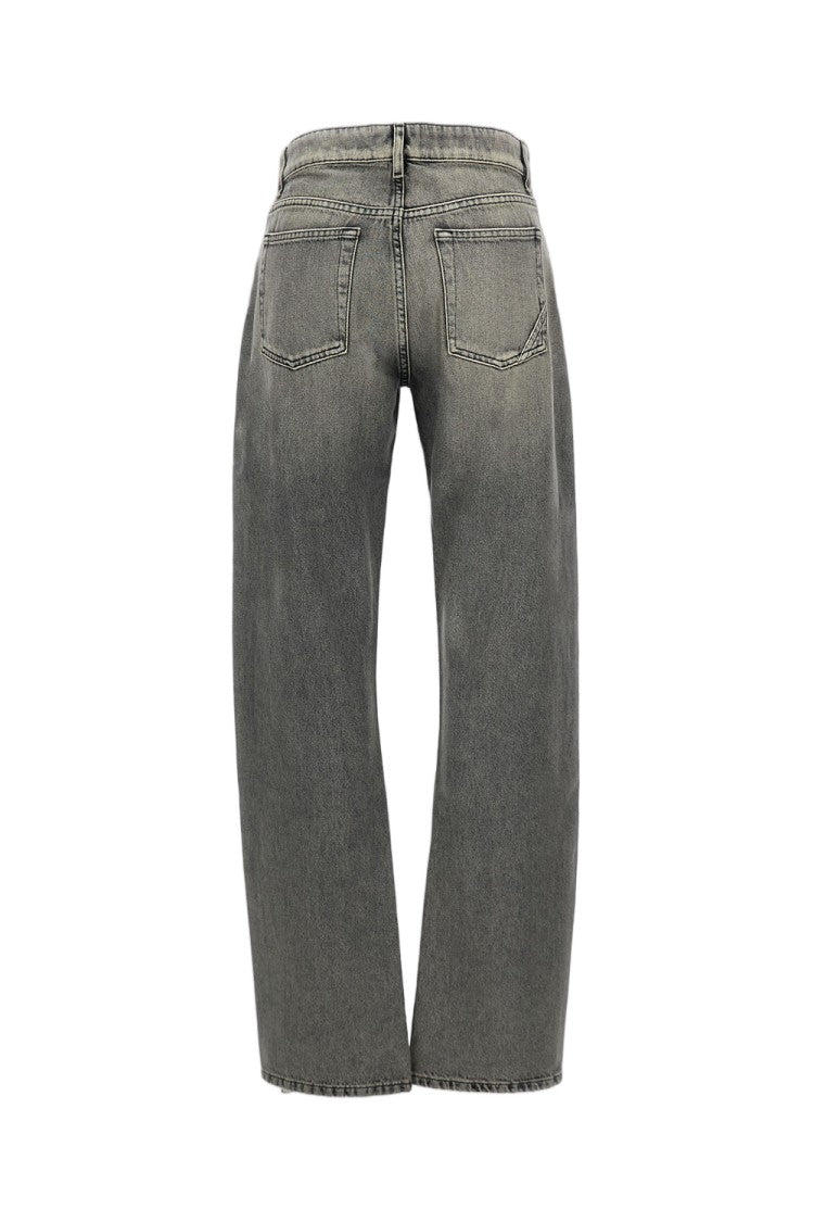 3X1 Mid-Rise Gray Jeans With Classic Five-Pocket Design