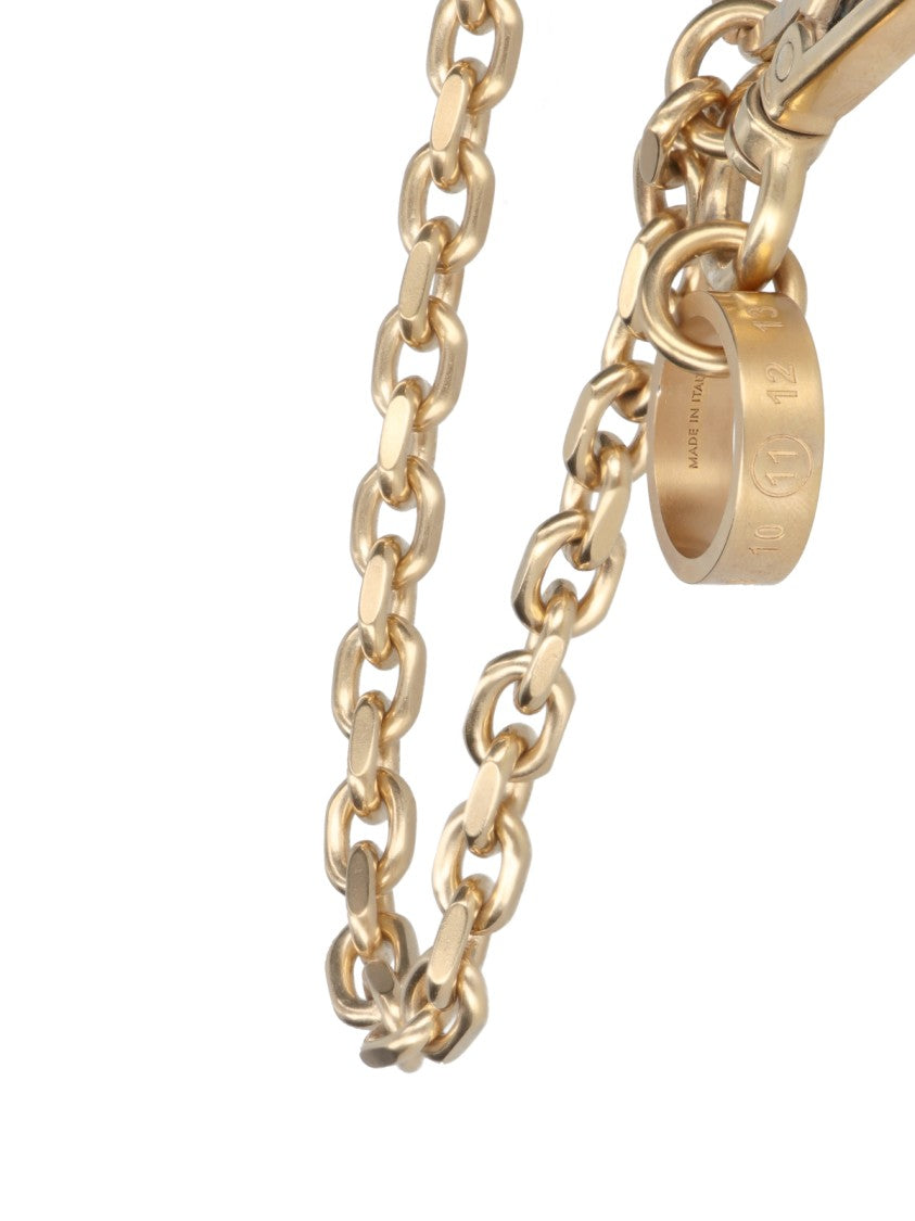 Maison Margiela Gold-Tone Metal Keychain With Oval Links