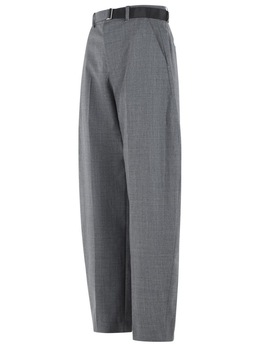 Sacai Grey Wool Trousers