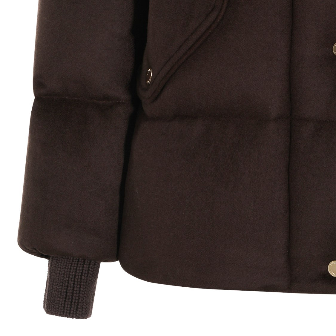 Moorer Chocolate Puffer Down Jacket With High Neck