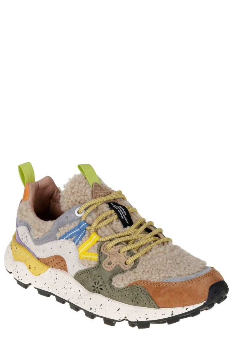 Flower Mountain Yamano Teddy Sneakers With Suede Accents