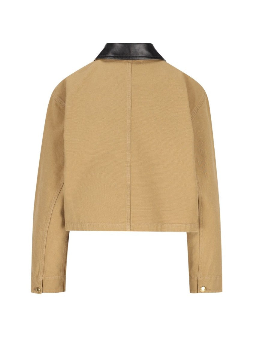 Balenciaga Structured Cropped Jacket With Leather Collar