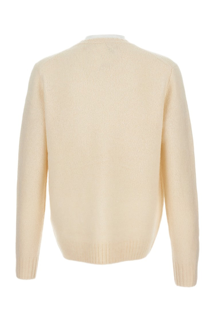 Polo Ralph Lauren Cream White Regular Fit Knit Pullover With Ribbed Trims