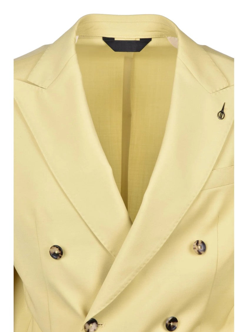Paoloni Double-Breasted Virgin Wool Jacket - Green