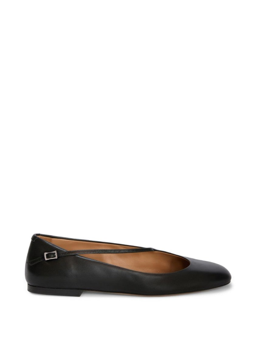 Jil Sander White Elyss Ballerina Cap-Toe Flats