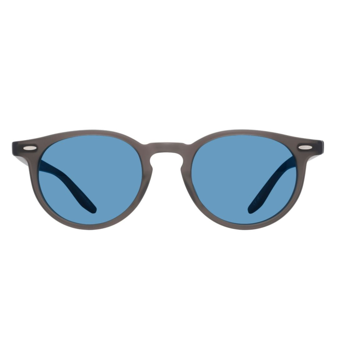 Barton Perreira Banks Rounded Frame Acetate Sunglasses With Solid Blue Lenses