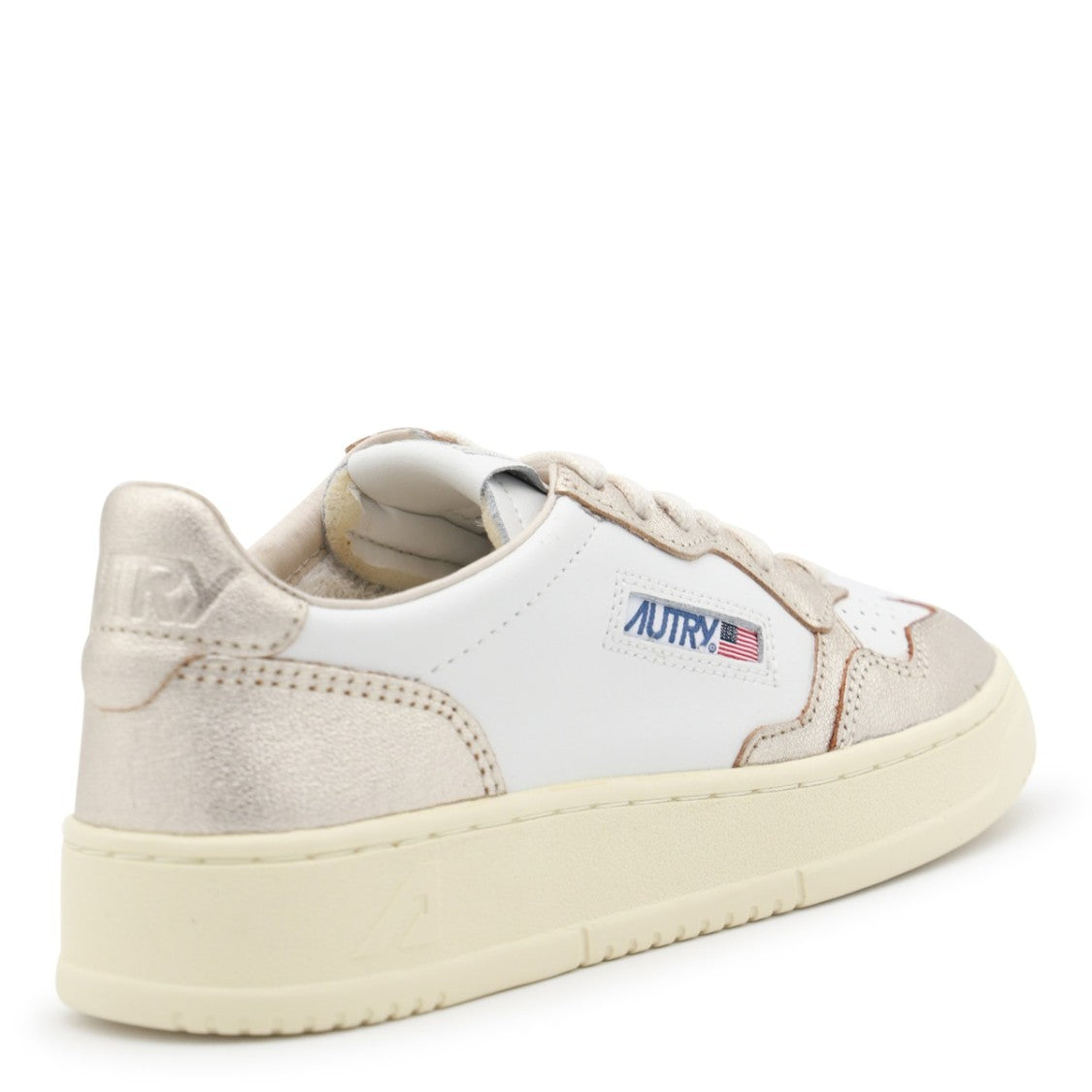 Autry White Leather Panelled Design Sneakers