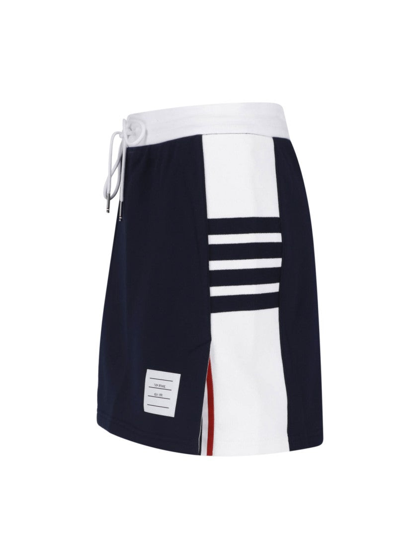 Thom Browne Black Pleated Structured Mini Skirt