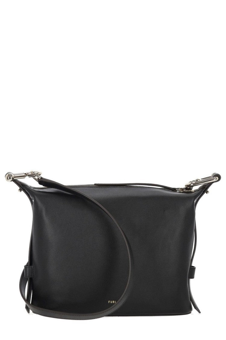 Furla Rectangular Black Handbag With Adjustable Strap